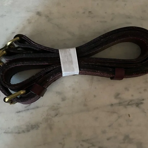 Patricia Nash Brown Leather Shoulder Bag with Woven Design